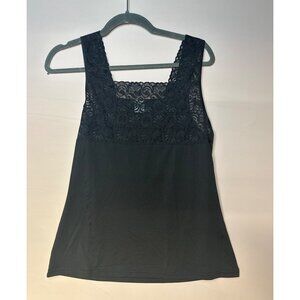 Bay Studio Intimates Women’s L Black Lace Sleeveless Stretchy Tank Top Camisole